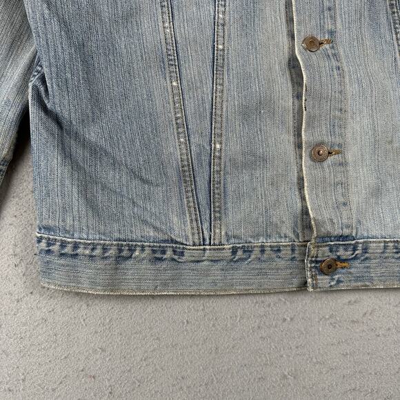 Vintage Levi’s Trucker Jacket XL Blue Denim Distressed Negative Space 70515-0518 - Picture 9 of 16